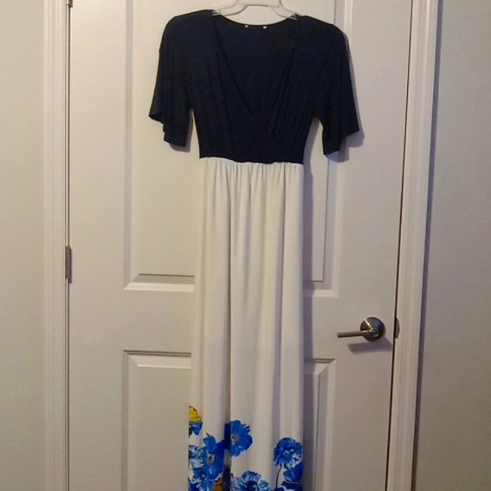 Women long back tie dress